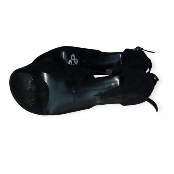 NINE WEST BLACK ANKLE STRAP PEEP TOE PLATFORM HEELS SZ.8 NWT. - Picture 7 of 8